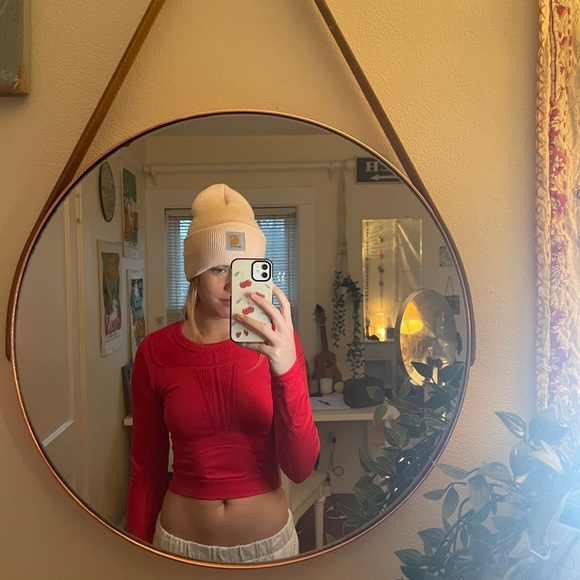 Red long sleeve workout top - Picture 2 of 3